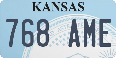 KS license plate 768AME