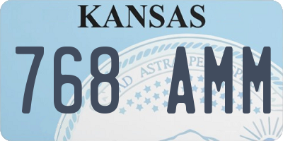 KS license plate 768AMM
