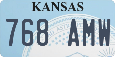 KS license plate 768AMW