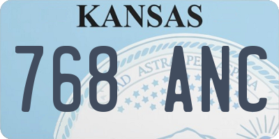 KS license plate 768ANC