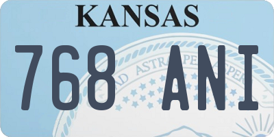 KS license plate 768ANI