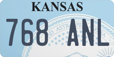 KS license plate 768ANL