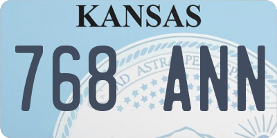 KS license plate 768ANN