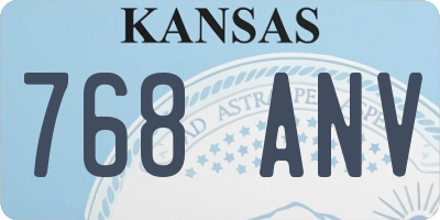 KS license plate 768ANV