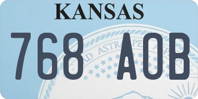KS license plate 768AOB
