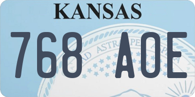 KS license plate 768AOE
