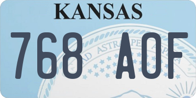 KS license plate 768AOF