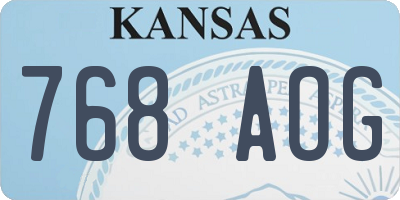 KS license plate 768AOG