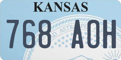 KS license plate 768AOH