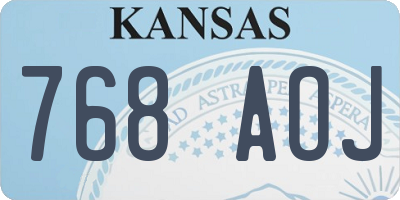 KS license plate 768AOJ