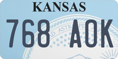 KS license plate 768AOK