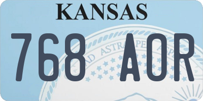 KS license plate 768AOR