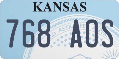 KS license plate 768AOS
