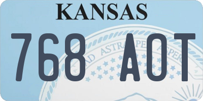KS license plate 768AOT