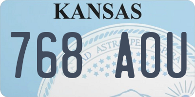 KS license plate 768AOU