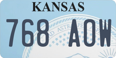 KS license plate 768AOW