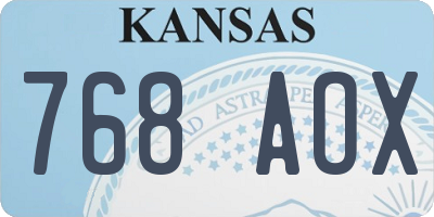 KS license plate 768AOX