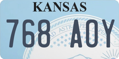 KS license plate 768AOY