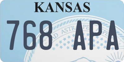 KS license plate 768APA