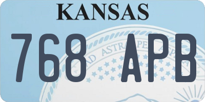 KS license plate 768APB