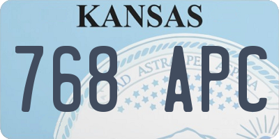 KS license plate 768APC