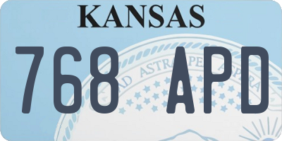 KS license plate 768APD