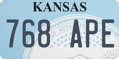 KS license plate 768APE