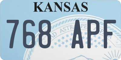 KS license plate 768APF