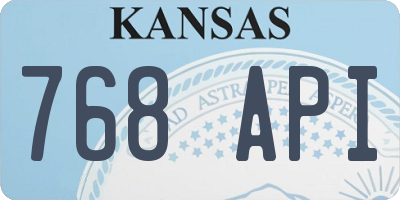 KS license plate 768API