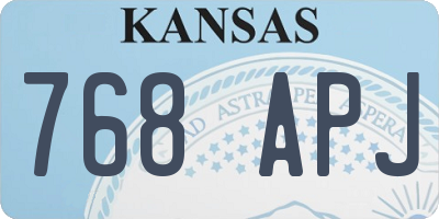 KS license plate 768APJ