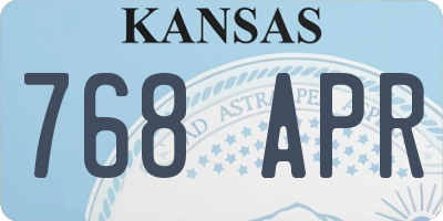 KS license plate 768APR