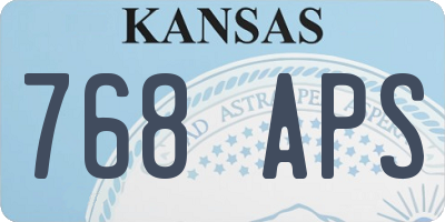 KS license plate 768APS