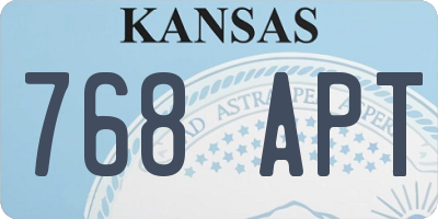 KS license plate 768APT