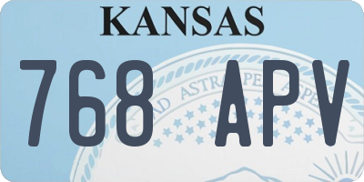 KS license plate 768APV