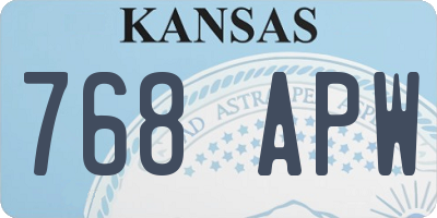 KS license plate 768APW