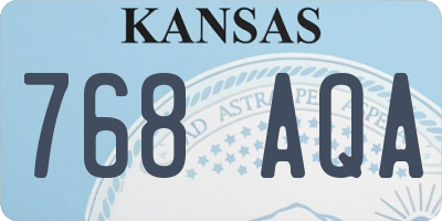KS license plate 768AQA