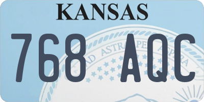 KS license plate 768AQC