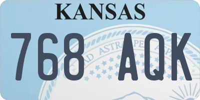 KS license plate 768AQK