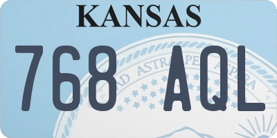 KS license plate 768AQL