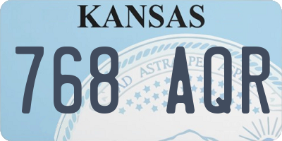 KS license plate 768AQR