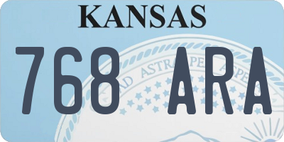 KS license plate 768ARA