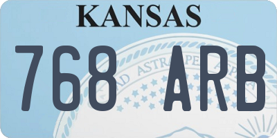 KS license plate 768ARB