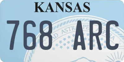 KS license plate 768ARC