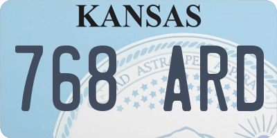 KS license plate 768ARD