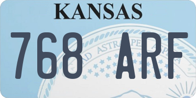 KS license plate 768ARF