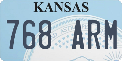 KS license plate 768ARM