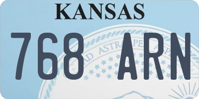 KS license plate 768ARN