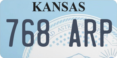 KS license plate 768ARP