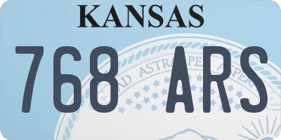 KS license plate 768ARS
