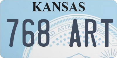 KS license plate 768ART